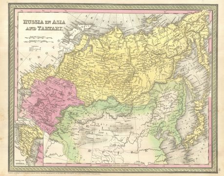 1854 Mitchell Map of Russia in Asia and Tartary