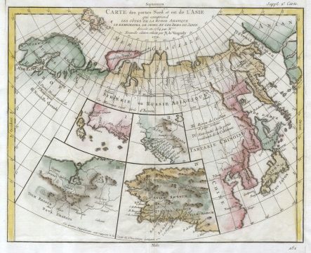 1772 Vaugondy / Diderot Map of Asia, Alaska, and the Northeast Passage