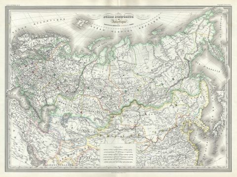 1860 Dufour Map of the Russian Empire (Europe and Asia)