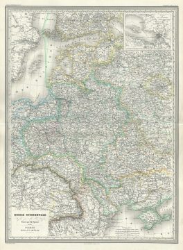 1860 Dufour Map of European Russia