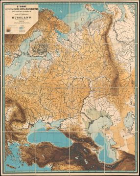 1888 Kiepert Topographic Map of Russia and Eastern Europe