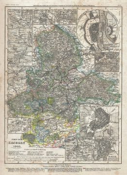 1849 Meyer Map of the Province of Saxony, Germany
