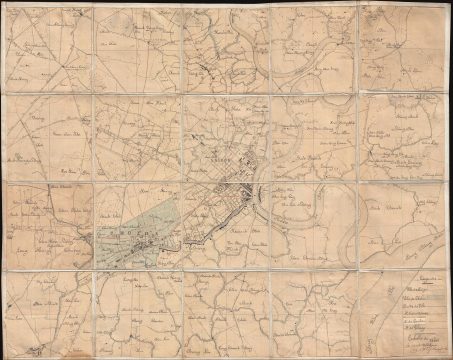 1902 Mansucript Map of Saigon and Cholon, Vietnam