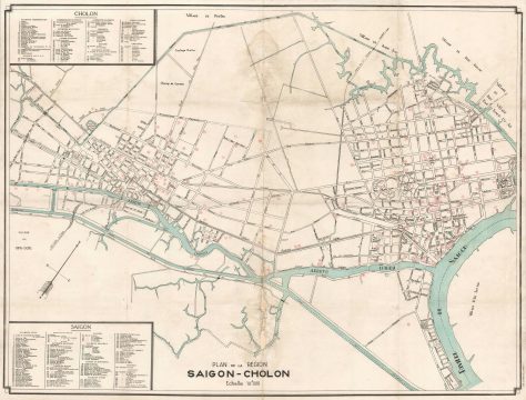 1938 Portail Map of Saigon, Vietnam (French Indochina / Ho Chi Min City)