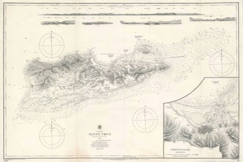 1903 British Admiralty Nautical Chart or Maritime Map of St. Croix, U.S. Virgin Islands