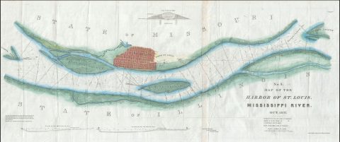 1837 Robert E. Lee Map of Saint Louis (St. Louis) Harbor, Missouri
