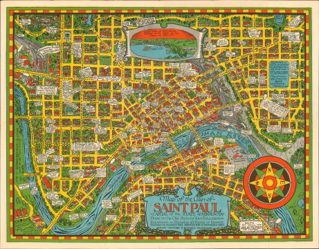 1931 Burbank Pictorial City Plan or Map of Saint Paul, Minnesota