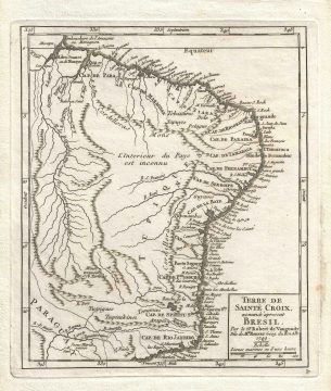 1749 Vaugondy Map of Brazil