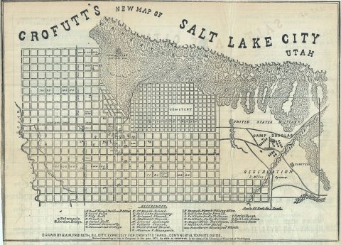 1871 Crofutt Map of Salt Lake City, Utah