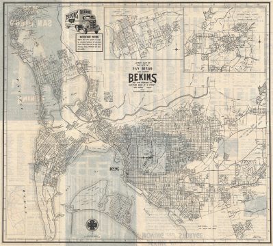 1940 Bekins City Map or Plan of San Diego, California