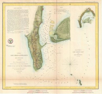 1853 U.S.C.S. Map of San Diego Bay and Los Coronados