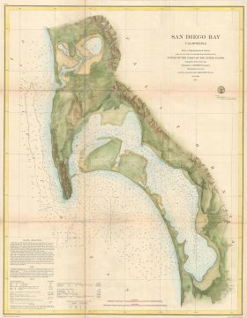 1857 U.S. Coast Survey Map of San Diego Bay, California
