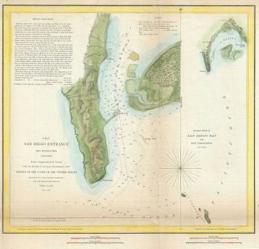 1851 U.S. Coast Survey Map of San Diego Bay and Los Coronados