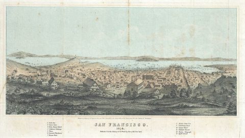 1854 Henry Bill View or Map of San Francisco, California