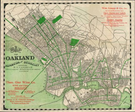 1906 Candrian City Plan or Map of San Francisco, Oakland, and Berkeley, California