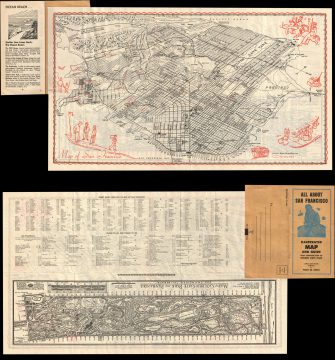 1940 Delkin Pictorial Map of San Francisco, Califoria
