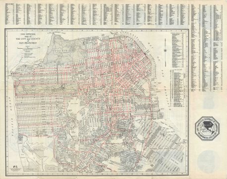 1928 Chamber of Commerce Map or Plan of San Francisco City, California