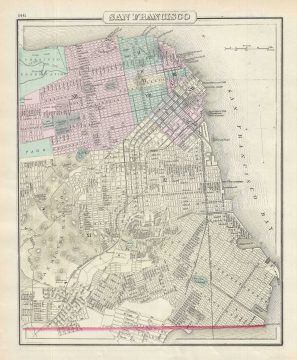 1878 Gray Map or Plan of San Francisco, California