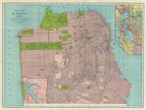 1930s Rand McNally Map or Plan of San Francisco, California