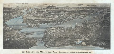 1932 Pacific Gas and Electric Bird's-Eye View Map of San Francisco, California