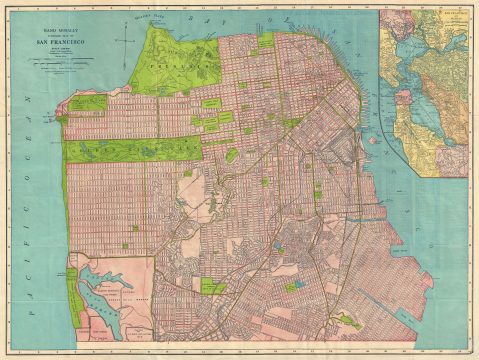 1927 Rand McNally Map or City Plan of San Francisco, California
