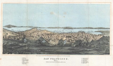 1854 Henry Bill View or Map of San Francisco, California