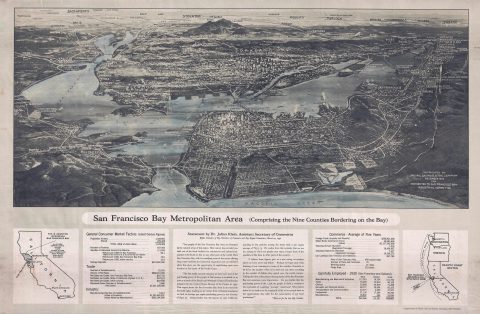 1932 Pacific Gas and Electric Bird's-Eye View Map of San Francisco, California