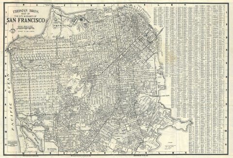 1938 Thomas Brothers Map or Plan of San Francisco, California