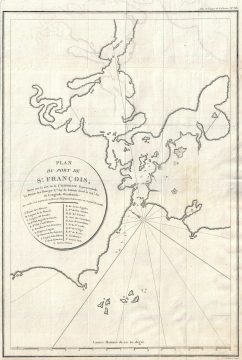 1797 La Perouse Map of San Francisco Bay (earliest obtainable map of San Francisco)