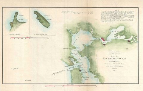 1851 U.S. Coast Survey Map of San Francisco Bay, California