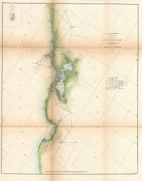 1861 U.S. Coast Survey Map of San Francisco Bay and Vicinity, Califorina