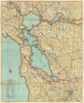 1929 Rand McNally Map of the San Francisco Bay Area