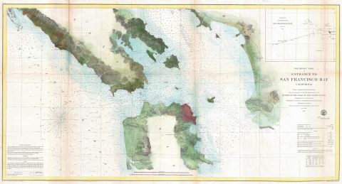 1856 U. S. Coast Survey Map or Chart of San Francisco Bay and City, California