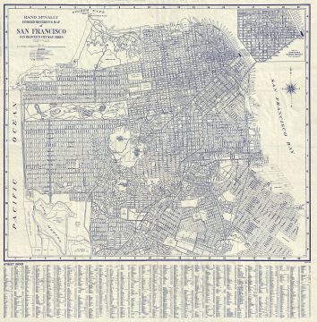 1940 Rand McNally Map or City Plan of San Francisco, California