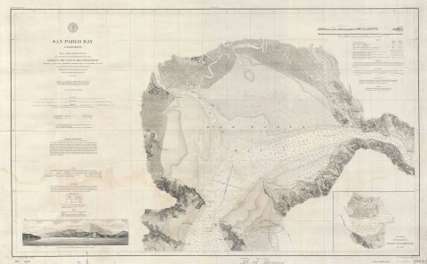 1893 U.S. Coast Survey Nautical Map of San Pablo Bay, San Francisco Bay, California