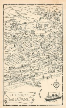 1934 Jo Mora Pictorial Map of El Salvador