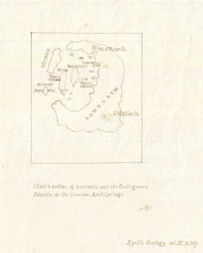 1835 Manuscript Map of the Santorini Island Group in the Greek Archipelago