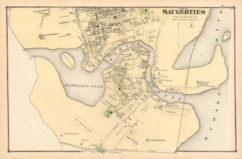 1875 Beers Map or Plan of Saugerties