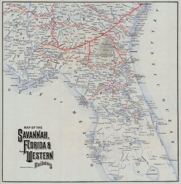 1882 Rand Avery Railroad Map of Florida and Georgia