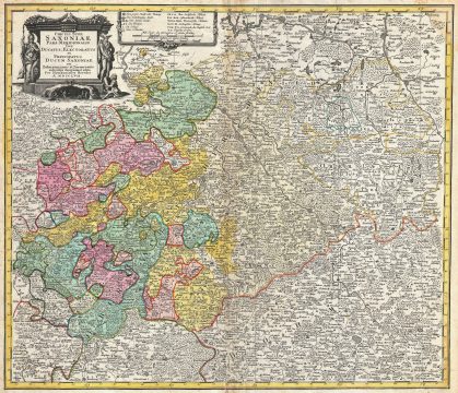 1757 Homann Heirs Map of Saxony, Germany, and the Czech Republic