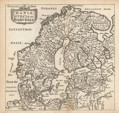 1661 Elzevir / Cluver map of Scandinavia