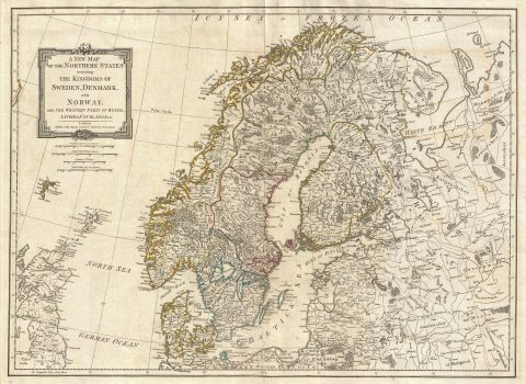 1794 Laurie and Whittle Map of Norway, Sweden, Denmark and Finland