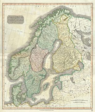 1817 Thomson Map of Scandinavia (Denmark, Sweden, Norway)