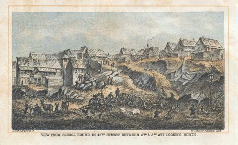 1868 Shannon and Rogers View of 42nd Street in Midtown Manhattan, New York City