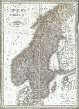 1827 Weiland Map of Scandinavia (Sweden and Norway)