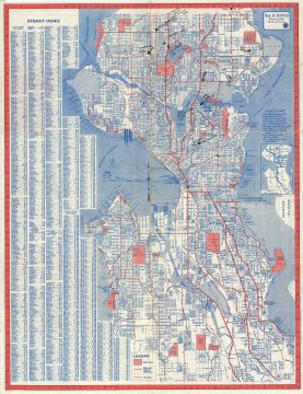 1950s Knoll Map or Plan of the City of Seattle, Washington