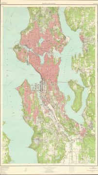 1957 U.S. Geological Survey Map of Seattle, Washington and Vicinity