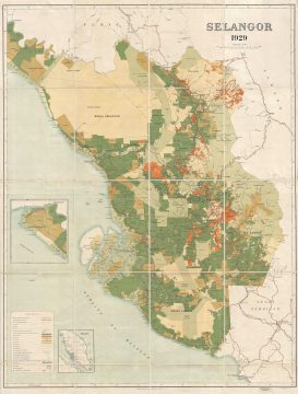 1929 F.M.S. Wall Map of Selangor (Kuala Lumpur)