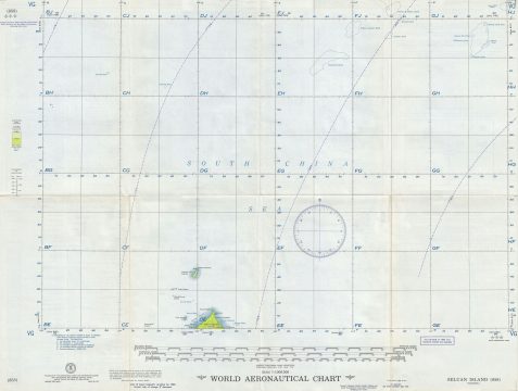 1956 U.S. Air Force Aeronautical Map of Middle Natuna Archipelago, Indonesia