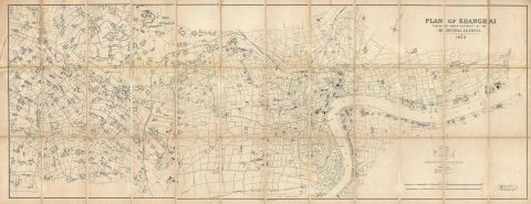 1923 Municipal Council Map of Shanghai w/ manuscript additions